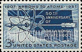 FindYourStampsValue: OKLAHOMA STATEHOOD, 50th ANNIVERSARY