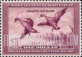 FindYourStampsValue: PINTAIL DRAKE AND HEN ALIGHTING