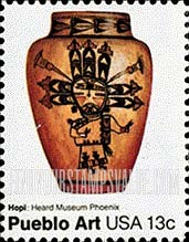 FindYourStampsValue: AMERICAN FOLK ART - Hopi pot