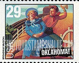 FindYourStampsValue: OKLAHOMA! - American Music Series, booklet stamp