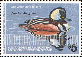FindYourStampsValue: HOODED MERGANSER DRAKE