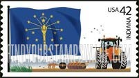 FindYourStampsValue: FLAGS OF OUR NATION - Indiana, Self-Adhesive Coil stamp