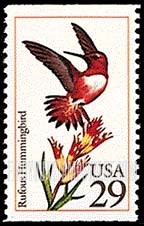 FindYourStampsValue: HUMMINGBIRDS - Rufous, booklet stamp
