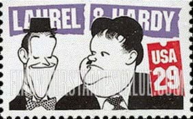 FindYourStampsValue: COMEDIANS - Stan Laurel and Oliver Hardy, Booklet stamp
