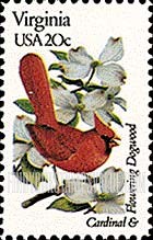FindYourStampsValue: VIRGINIA - State Birds and Flowers