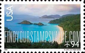 FindYourStampsValue: SCENIC AMERICAN LANDSCAPES - ST.JOHN, U.S.VIRGIN ISLANDS, Self-adhesive Stamp
