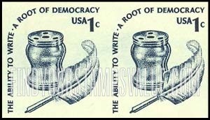 FindYourStampsValue: INKWELL AND QUILL, Coil Stamp - Americana Issue