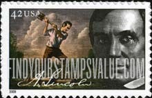 FindYourStampsValue: 200th BIRTHDAY OF ABRAHAM LINCOLN - Railsplitter, Self-adhesive