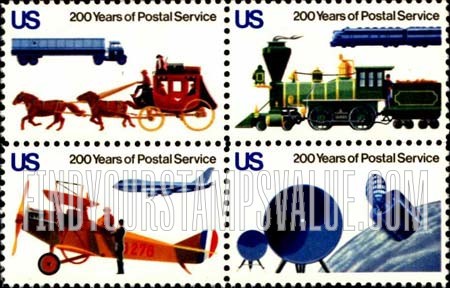 FindYourStampsValue: U.S. POSTAL SERVICE BICENTENNIAL - Red Color Omitted Error