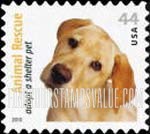 FindYourStampsValue: ANIMAL RESCUE - Yellow Labrador Retriever, Self-Adhesive stamp