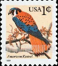 FindYourStampsValue: AMERICAN KESTREL - Flora and Fauna, Self-adhesive Stamp