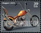 FindYourStampsValue: MOTORCYCLES - Generic "Chopper", c.1970, Self-Adhesive stamp