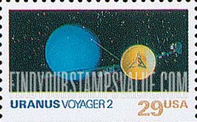 FindYourStampsValue: SPACE EXPLORATION - Uranus, Voyager 2, Booklet stamp
