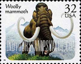 FindYourStampsValue: WOOLLY MAMMOTH - Prehistoric Animals