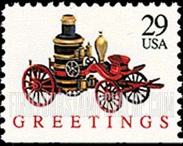FindYourStampsValue: CHRISTMAS - Fire Pumper, Booklet Stamp