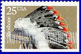 FindYourStampsValue: INDIAN HEADDRESSES - Shoshone, Booklet Stamp