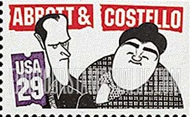 FindYourStampsValue: COMEDIANS - Bud Abbott and Lou Costello, Booklet Stamp