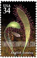 FindYourStampsValue: CARNIVOROUS PLANTS - English Sundew, Self-Adhesive stamp