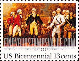 FindYourStampsValue: SURRENDER OF SARATOGA - American Bicentennial