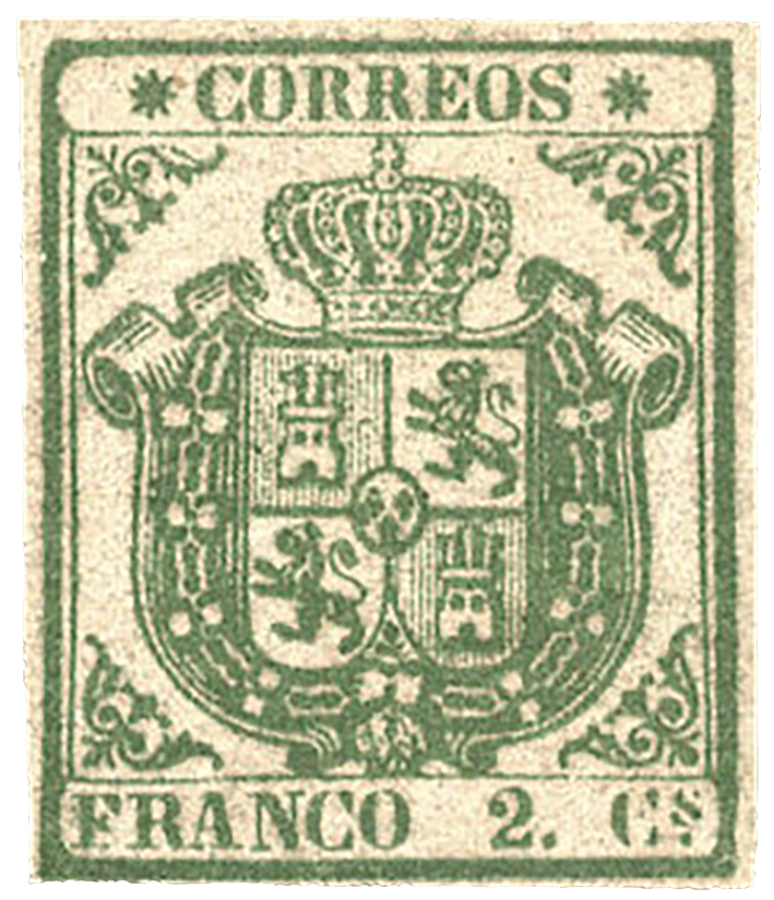 Die 2c grüne Wappenbriefmarke, 1854