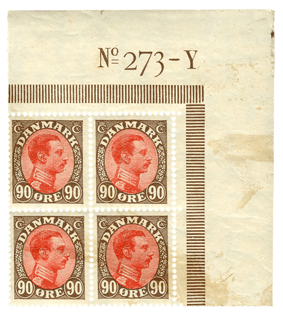 90 Ă King Christian X stamp, 1920