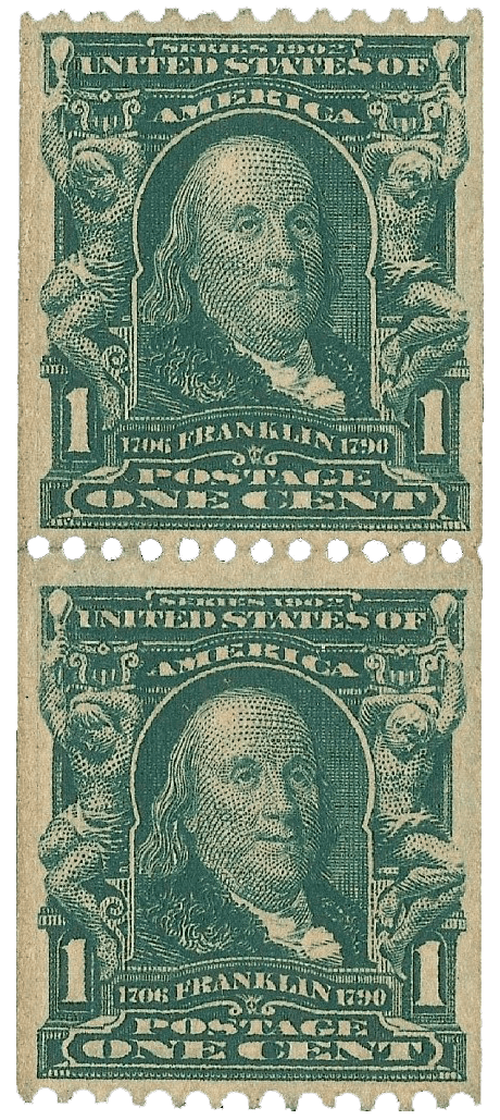 BENJAMIN FRANKLIN, die 1908 seltene Marke