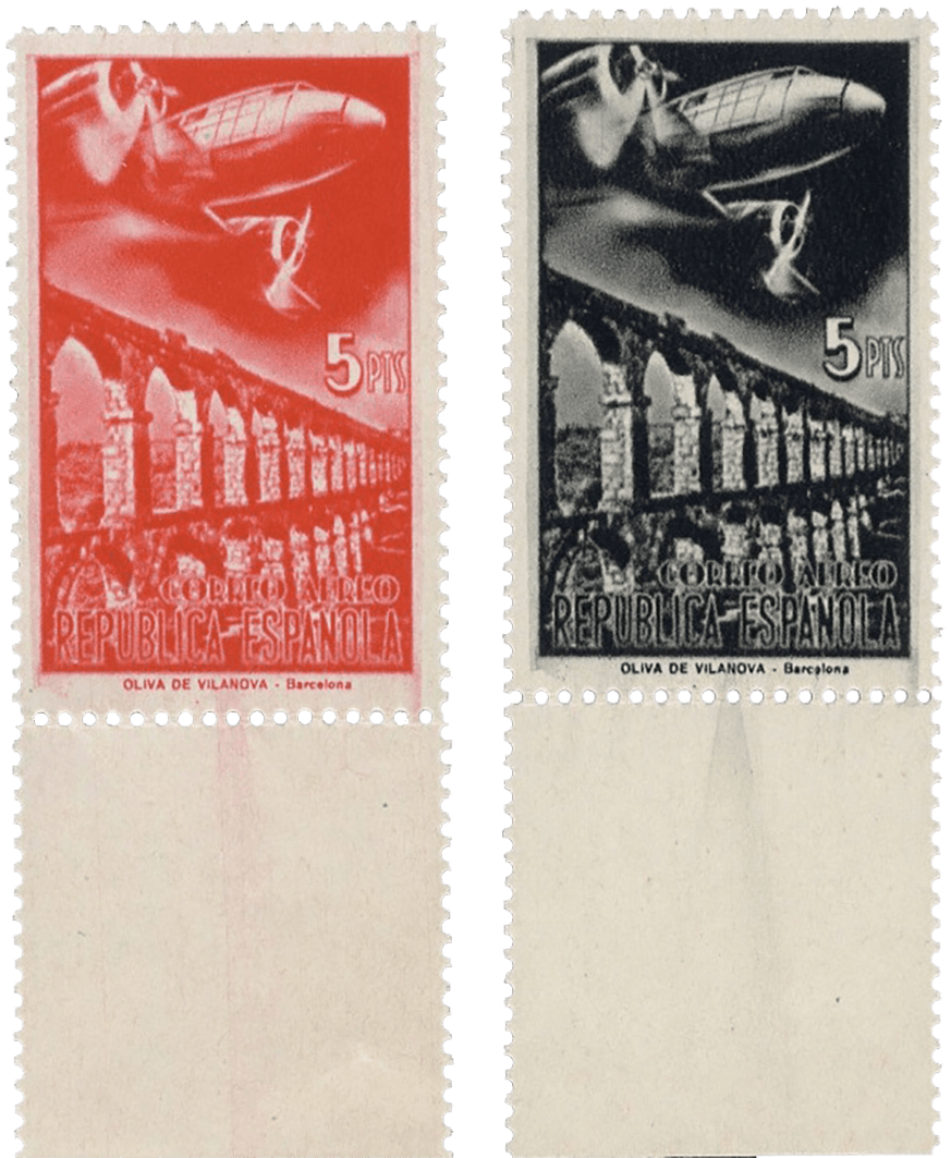 Die Flugzeuge und Landschaften ungezähnte Briefmarke, 1939