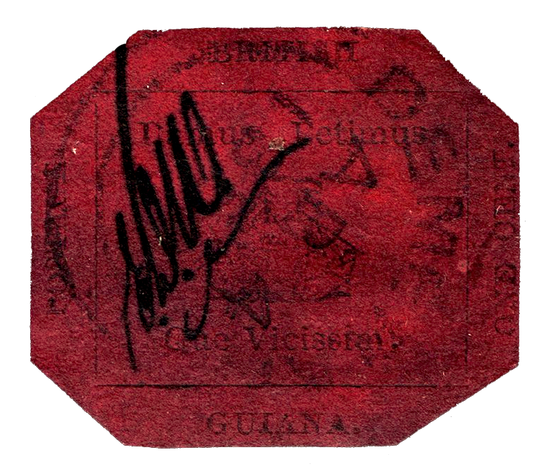 Britisch-Guayana One Cent Black on Magenta, 1856