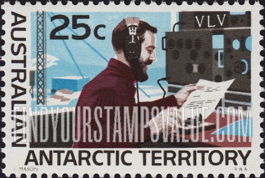 FindYourStampsValue: AUSTRALIAN ANTARCTIC TERRITORY: Radio operator, horizontal
