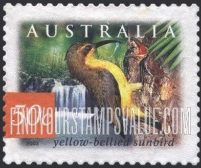 FindYourStampsValue: Flora & Fauna Type of 1996: Yellow-bellied sunbird