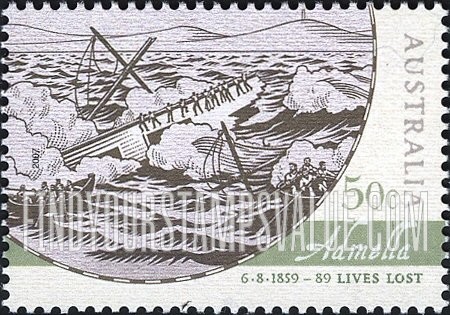 FindYourStampsValue: Shipwrecks: Admella, 1859