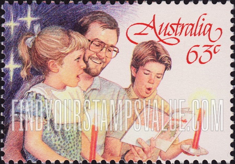 FindYourStampsValue: Christmas: Man, girl and boy