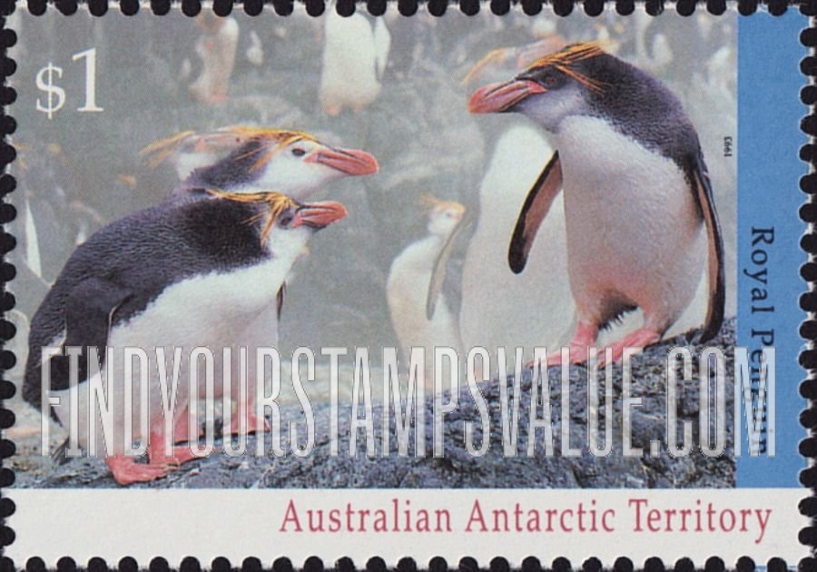 FindYourStampsValue: AUSTRALIAN ANTARCTIC TERRITORY - Regional Wildlife: Royal penguins