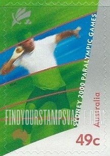 FindYourStampsValue: 2000 Paralympics, Sydney: Amputee shot put
