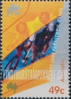 FindYourStampsValue: 2000 Paralympics, Sydney: Cycling for the visually impaired
