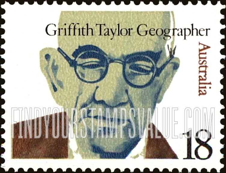 FindYourStampsValue: Famous Australians: Griffith Taylor (1880-1963), geographer and arctic explorer