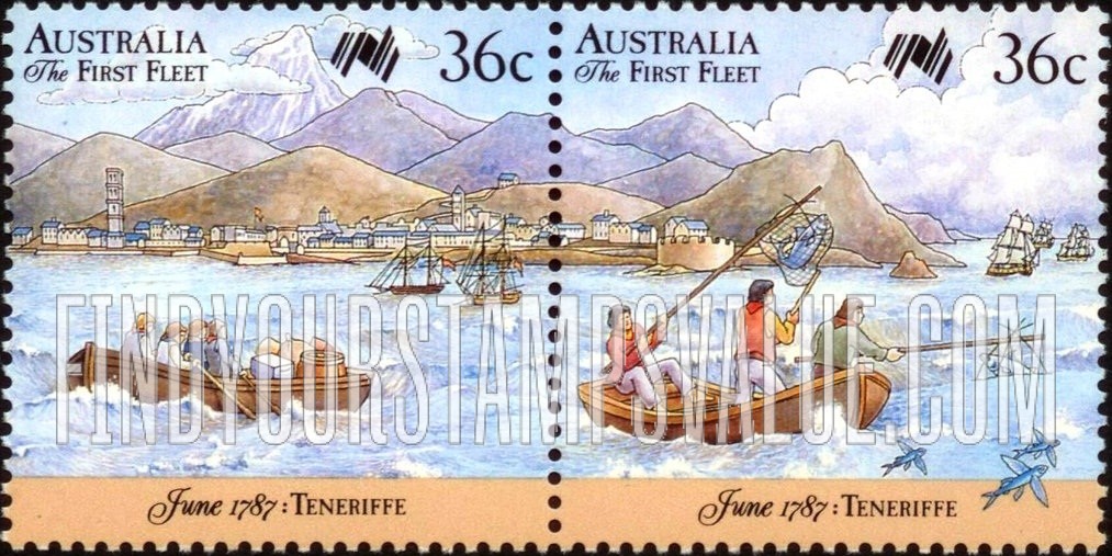 FindYourStampsValue: First Fleet Leaving England