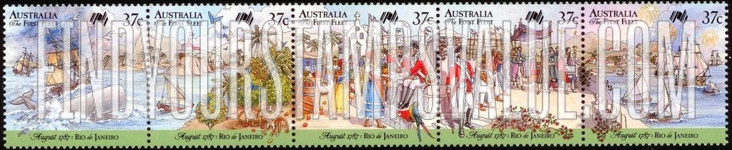 FindYourStampsValue: First Fleet arrives at Rio de Janeiro, August 1787