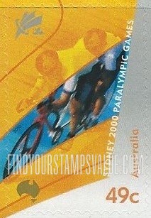 FindYourStampsValue: 2000 Paralympics, Sydney: Cycling for the visually impaired