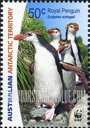 FindYourStampsValue: AUSTRALIAN ANTARCTIC TERRITORY - Worldwide Fund For Nature (WWF): Four marching
