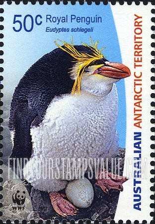 FindYourStampsValue: AUSTRALIAN ANTARCTIC TERRITORY - Worldwide Fund For Nature (WWF): Nesting