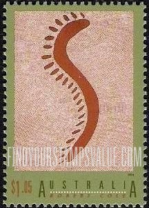 FindYourStampsValue: Aboriginal Art: Untitled work, by Robert Cole, vertical