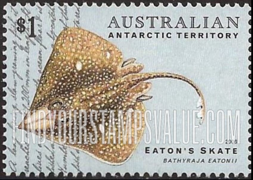 FindYourStampsValue: AUSTRALIAN ANTARCTIC TERRITORY - Fish: Eaton’s skate