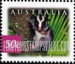 FindYourStampsValue: Flora & Fauna Type of 1996: Striped possum