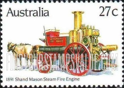 FindYourStampsValue: Historic Fire Engines: Shand Mason Steam, 1891