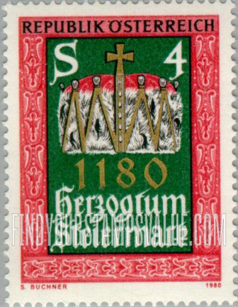 FindYourStampsValue: Duchy of Styria, 800th Anniversary:  Duke’s hat