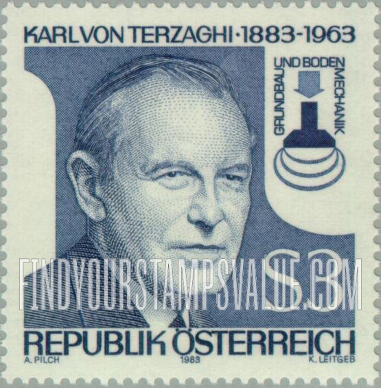 FindYourStampsValue: Karl von Terzaghi (1883-1963), Founder of Scientific Subterranean Engineering