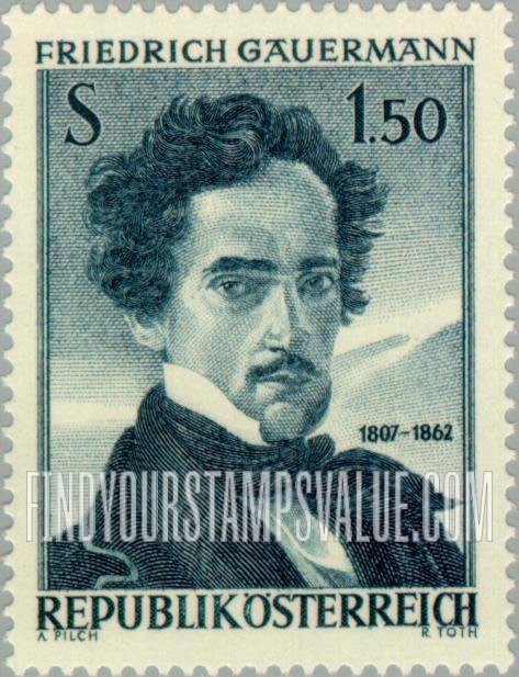 FindYourStampsValue: Friedrich Gauermann (1807-1862), Landscape Painter