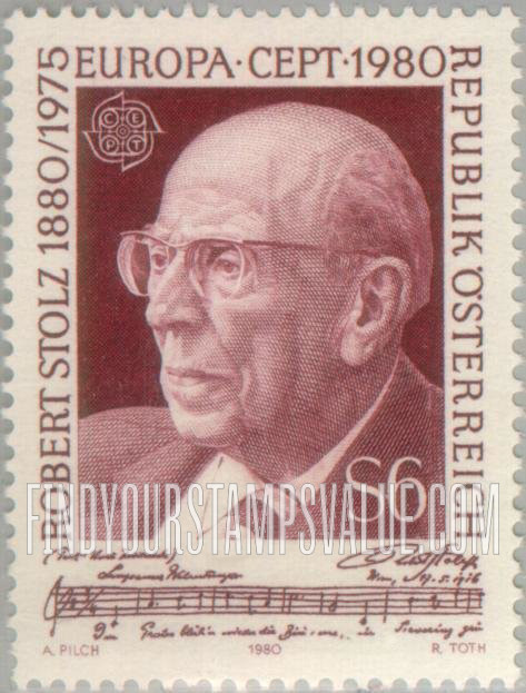 FindYourStampsValue: Europa 1980: Robert Stolz (1880-1975), Composer