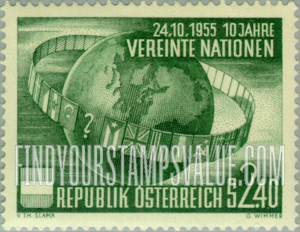 FindYourStampsValue: Symbolic of Austria’s Desire to Join the UN